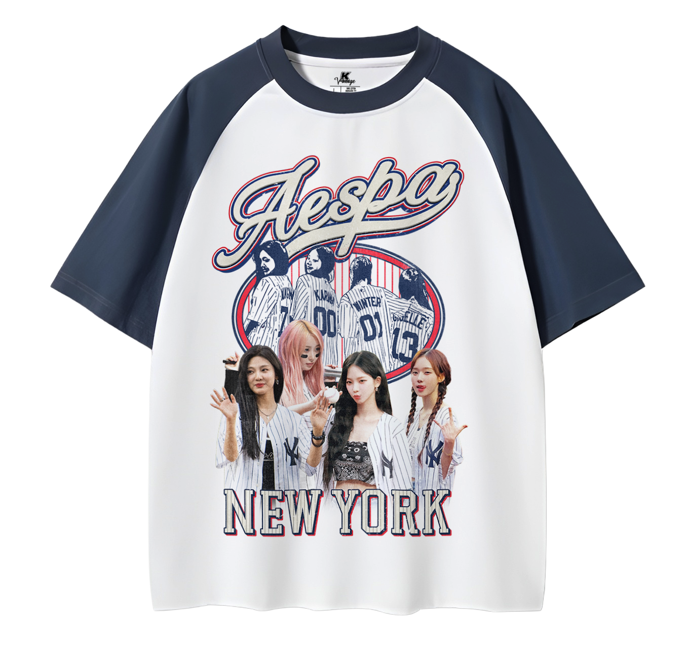 AESPA Baseball Inspired Vintage T-shirt