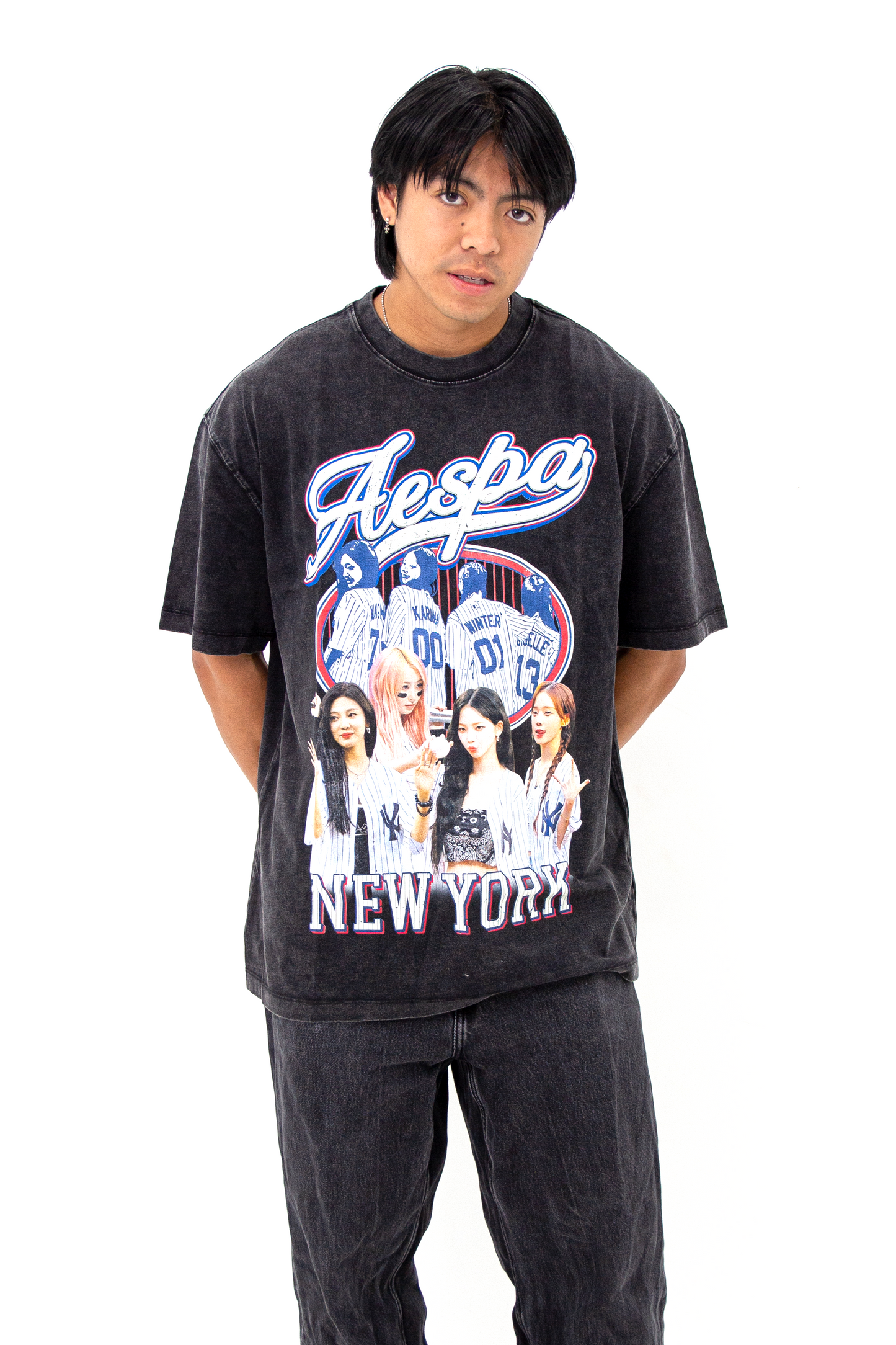 AESPA Baseball Inspired Vintage T-shirt