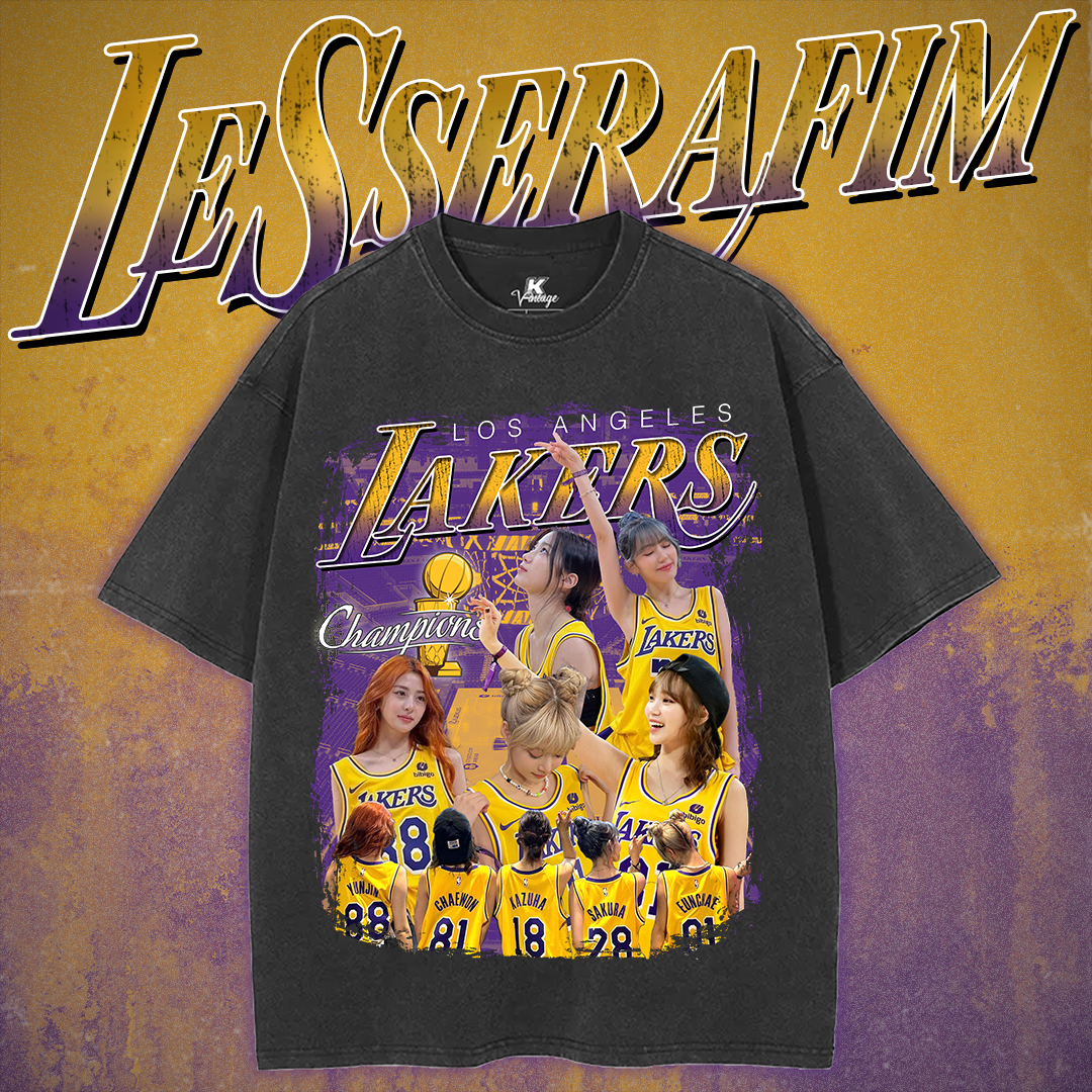 LE SSERAFIM Basketball Inspired Vintage T-shirt