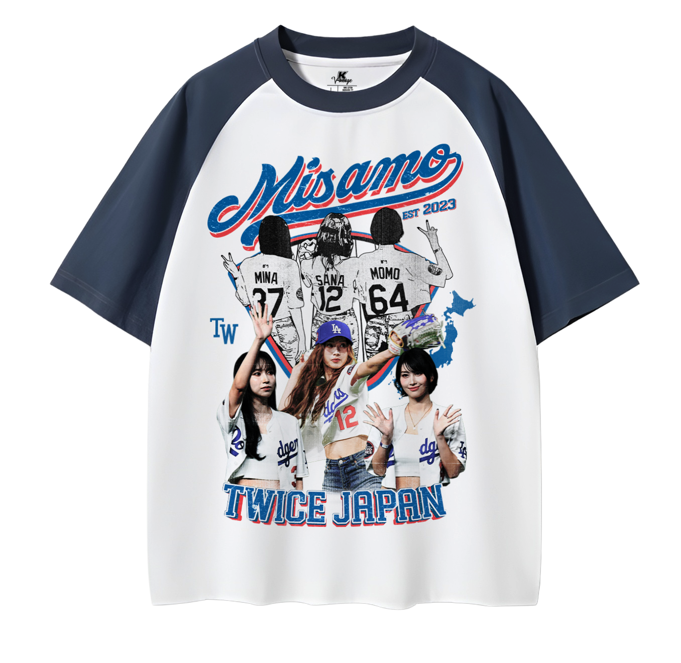 MISAMO Baseball Inspired Vintage T-shirt