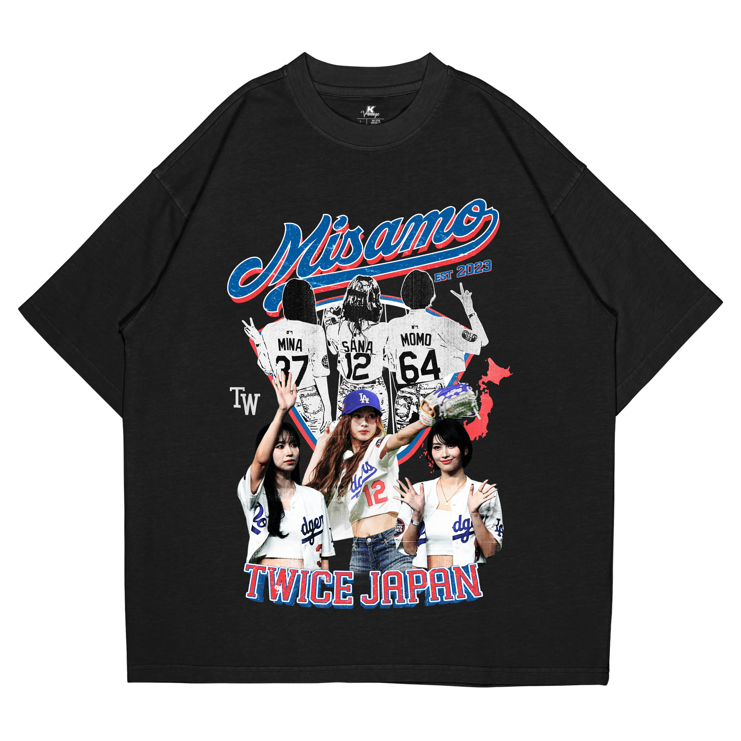 MISAMO Baseball Inspired Vintage T-shirt