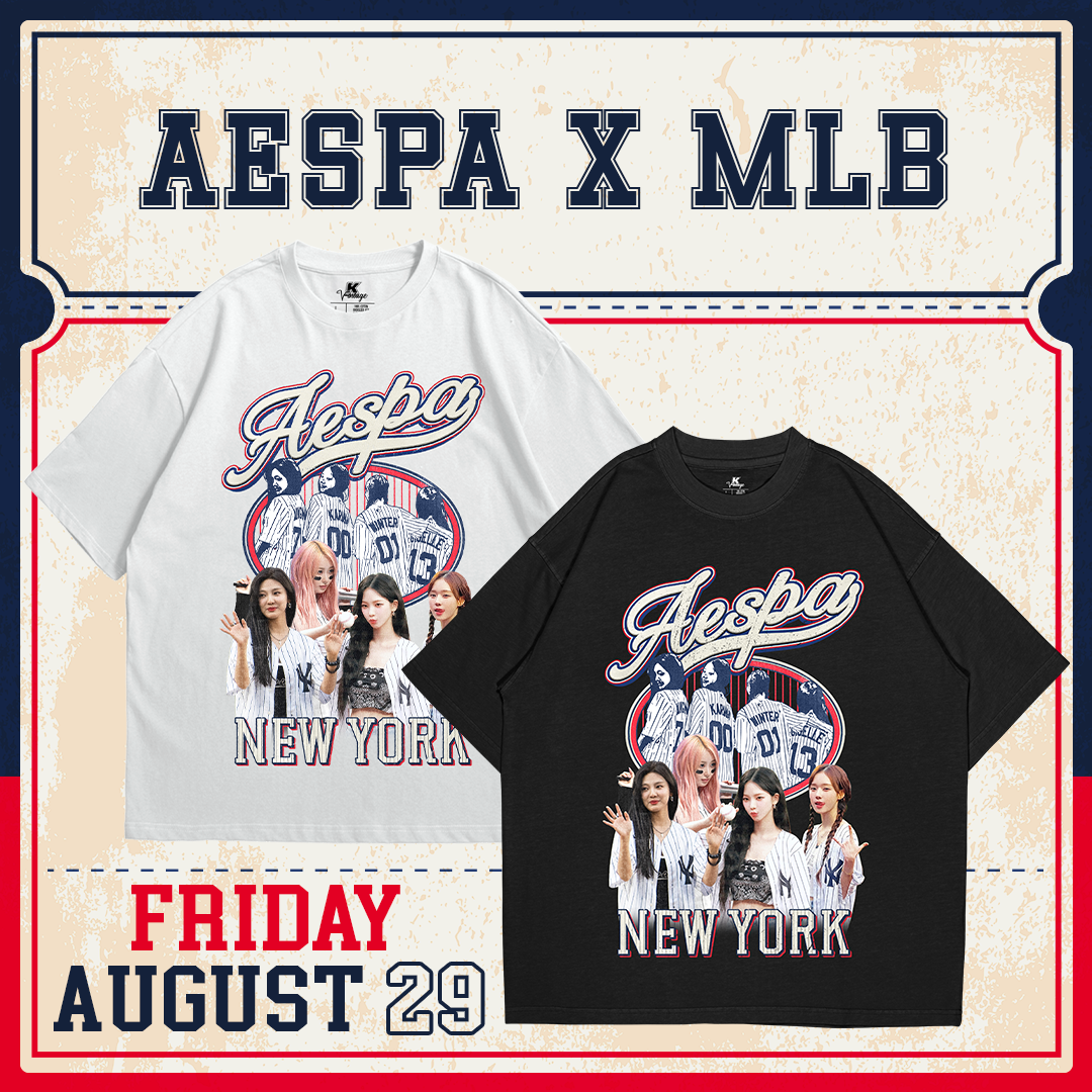 AESPA Baseball Inspired Vintage T-shirt