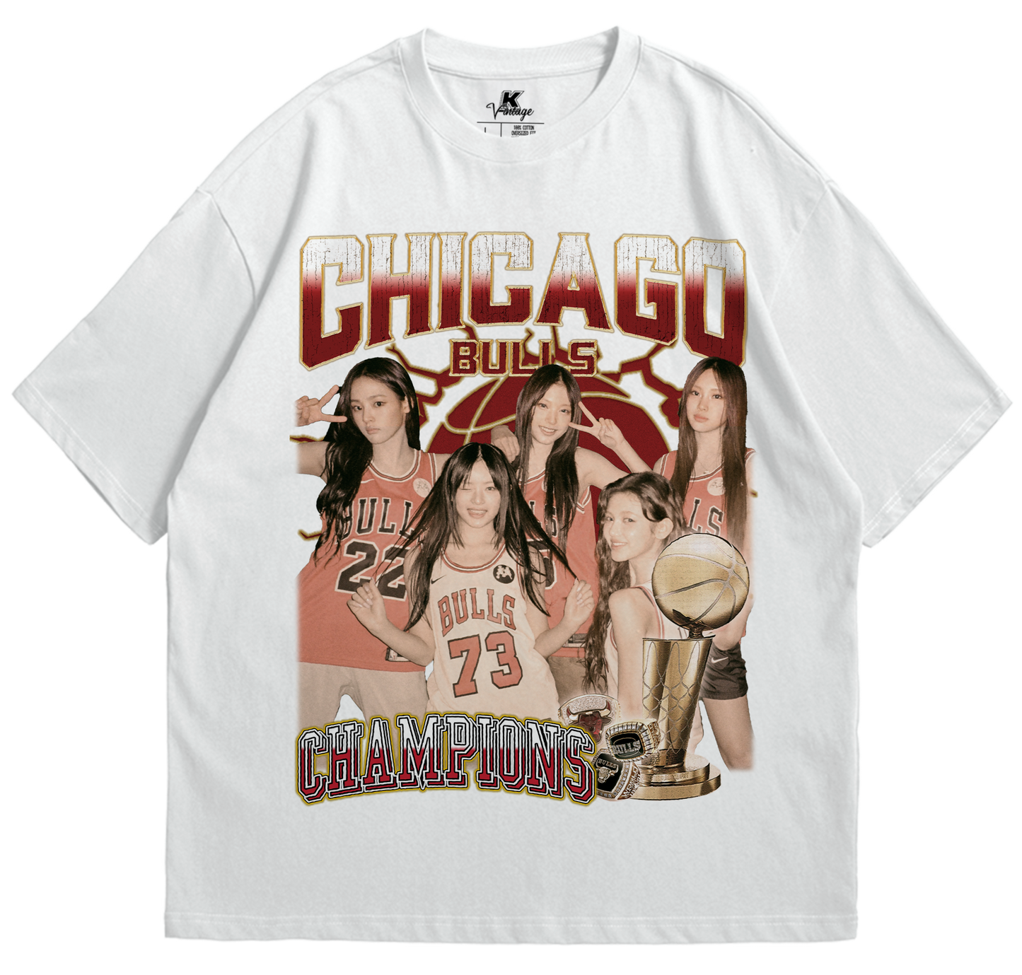 NEWJEANS Basketball Inspired Vintage T-shirt