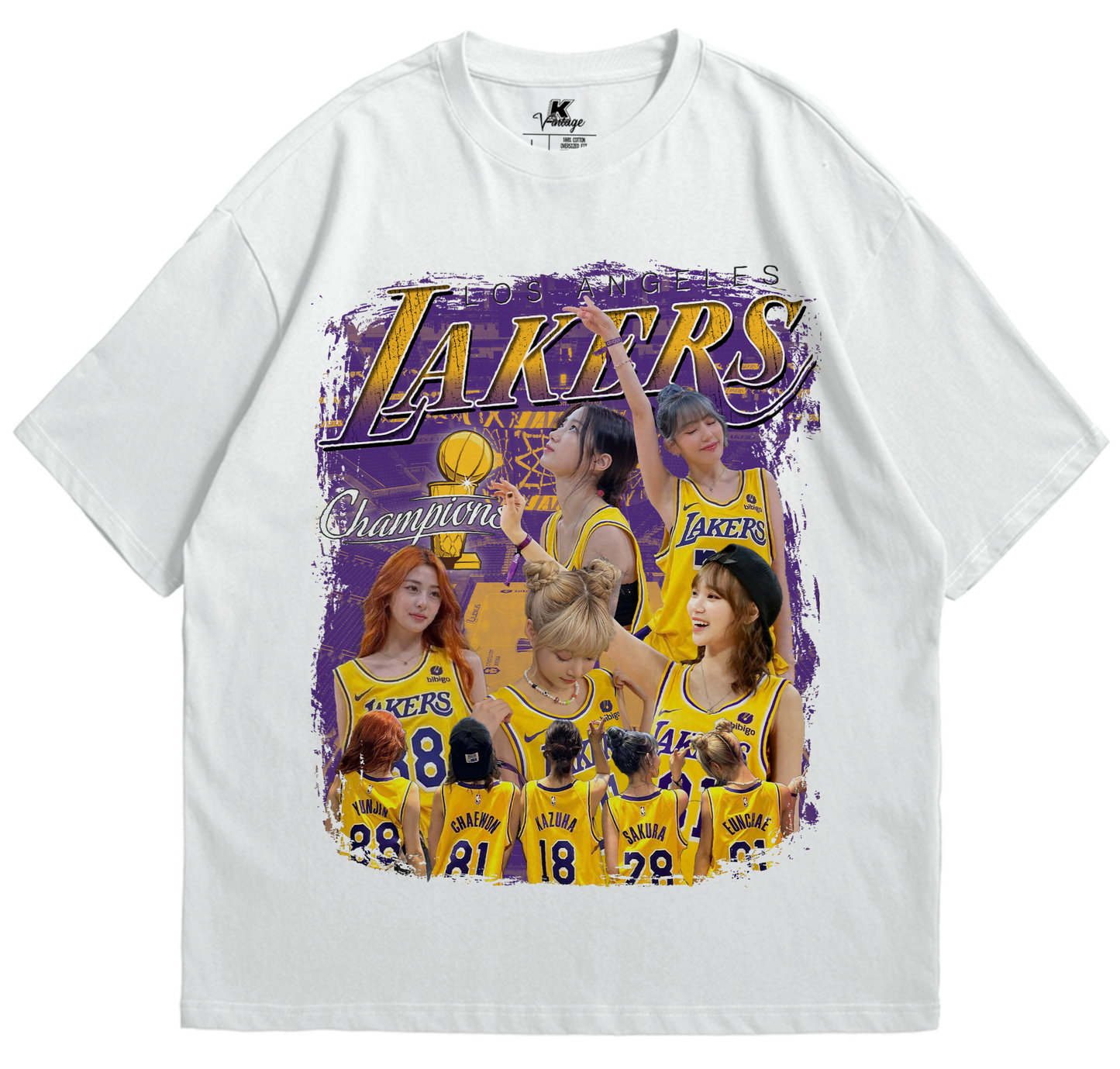 LE SSERAFIM Basketball Inspired Vintage T-shirt