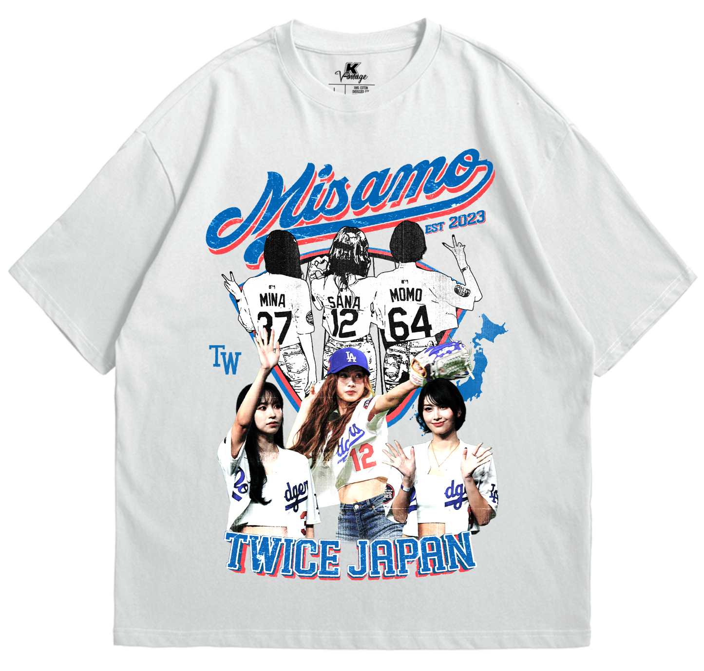 MISAMO Baseball Inspired Vintage T-shirt