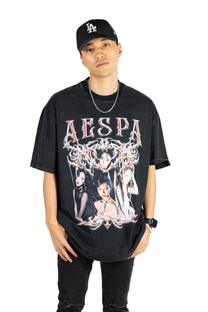 Aespa Inspired Vintage T-shirt