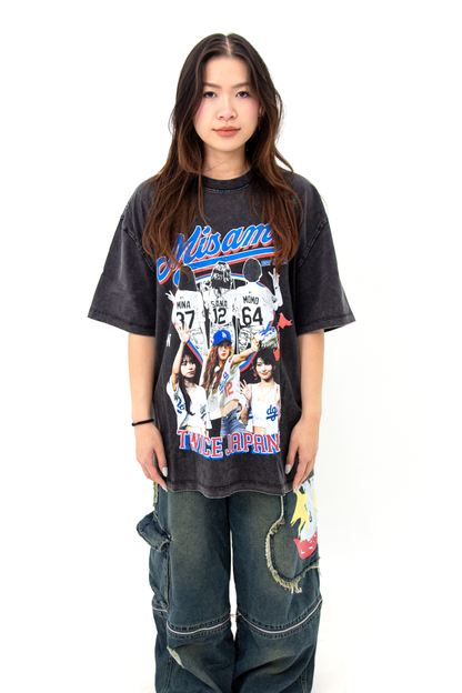 MISAMO Baseball Inspired Vintage T-shirt