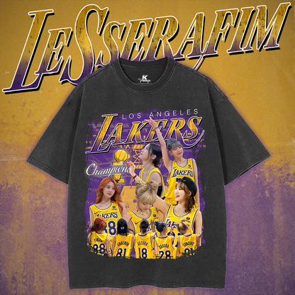 LE SSERAFIM Basketball Inspired Vintage T-shirt