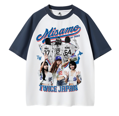 MISAMO Baseball Inspired Vintage T-shirt