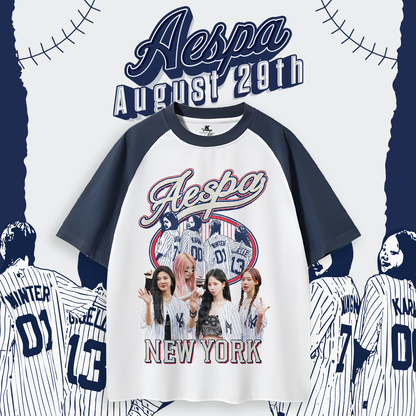 AESPA Baseball Inspired Vintage T-shirt