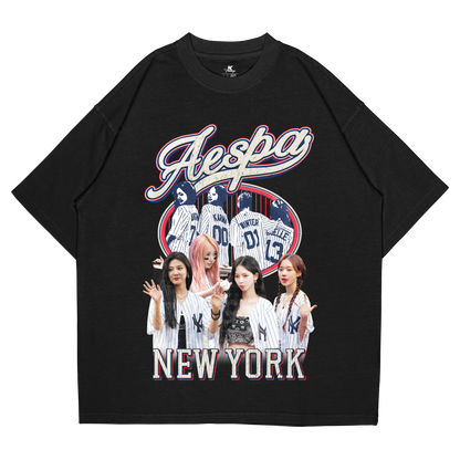 AESPA Baseball Inspired Vintage T-shirt