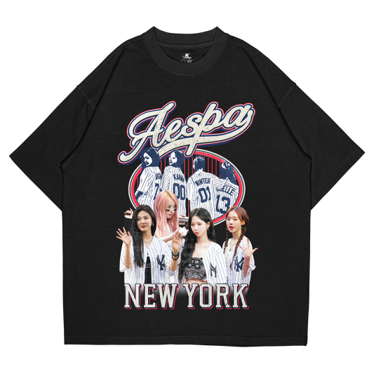 AESPA Baseball Inspired Vintage T-shirt