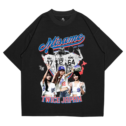 MISAMO Baseball Inspired Vintage T-shirt